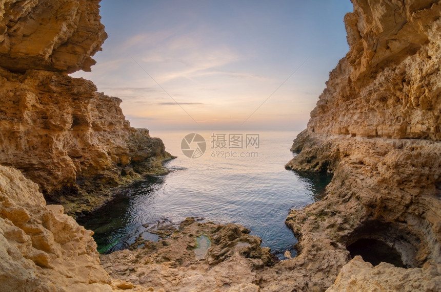 石头港口新鲜的美丽自然大海景构成组图案由海景构成图片