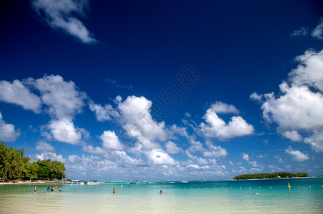 云景毛里求斯蓝湾海滩气候游客图片