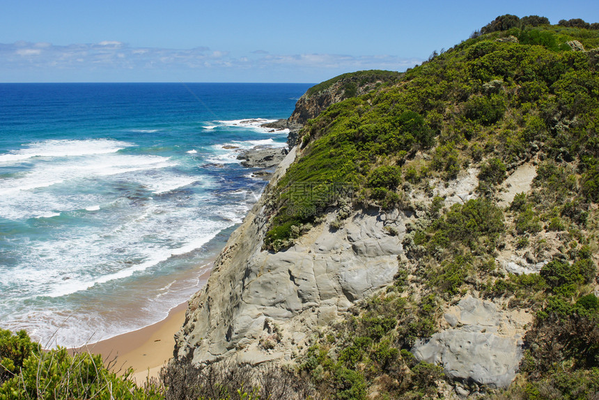 农村澳大利亚维多州奥特韦角公园地貌图景蓝色的悬崖图片