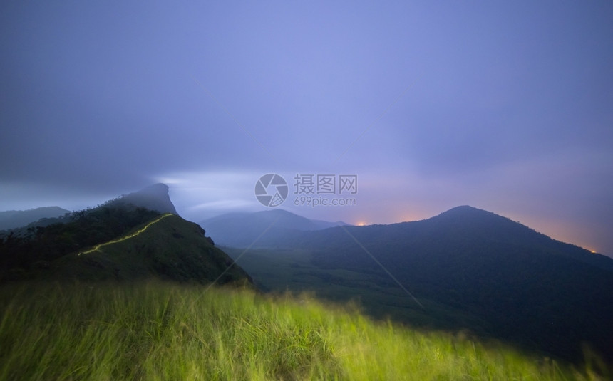 上午热带山丘脉风云闪电气候景名胜图片