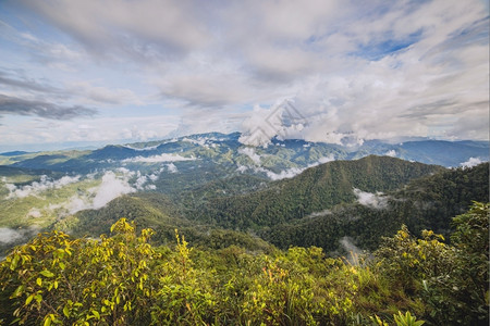 上午热带山丘脉风云早晨日出旅游图片