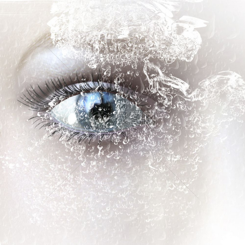 美丽的眼睛数码转换水滴化妆品图片
