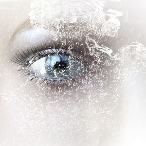 湿清霜美丽的眼睛数码转换水滴化妆品插画