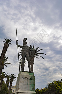 艺术的金属希腊科孚岛阿喀琉斯宫的雕像宫位于希腊科孚岛阿喀琉斯宫西南10公里处的Gastouri村观光背景图片