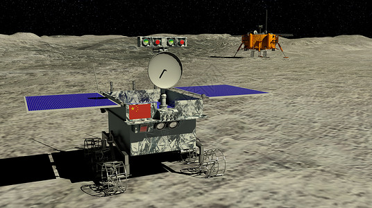 玉兔号月球车农历质地自然月YUTU2号月历在球表面滚动开始与三维背景图解的中昌和4月圆探测器进行索设计图片