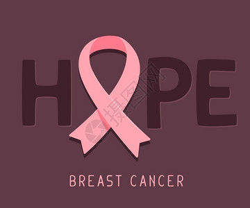 癌症康复以粉红丝带癌症认识符号和黑暗背景的文字希望为乳腺癌宣传月矢量插图用于海报横幅网站和的平板风格设计向量漩涡帮助设计图片