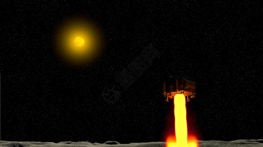玉兔号月球车控制板星系技术长阳4号月圆探测器和尤图2月号球漫游者于2019年月3日与太阳一起在月球表面着陆背景为3D插图设计图片