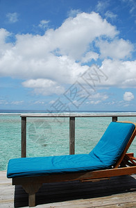 家具马尔代夫度假旅馆阳台的美貌优丽环形和海景天堂空图片