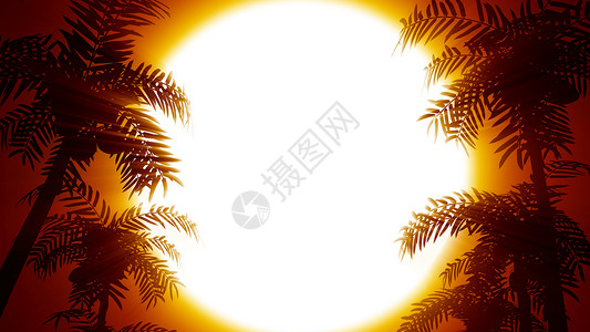 天堂与地域3D将棕榈树与太阳80年代风格计算机图形背景的棕榈树作为后期未来背景对于任何主题演示或您自己的图形工程来说背景都是完美的info设计图片