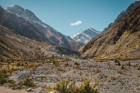天空气环境巴基斯坦SkarduGilgitBaltistanKarakoram山脉中被雪盖峰环绕的荒野地区自然景观图片