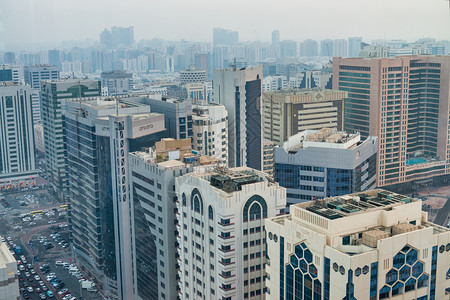 亚达纳迪拜阿拉伯联合酋长国阿布扎比AlDanah区天际线空中观测图街道建筑学背景