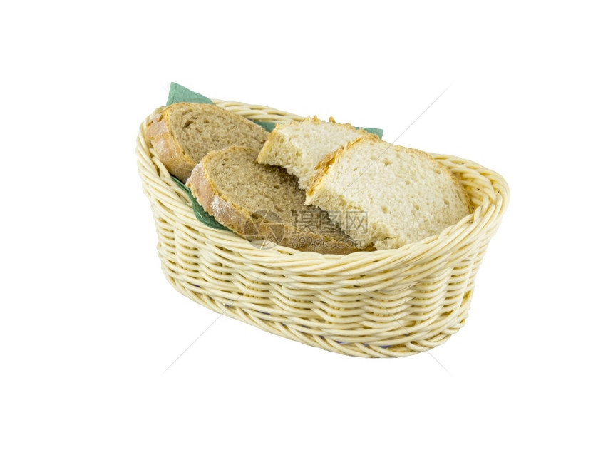 篮子中的新鲜面包图片