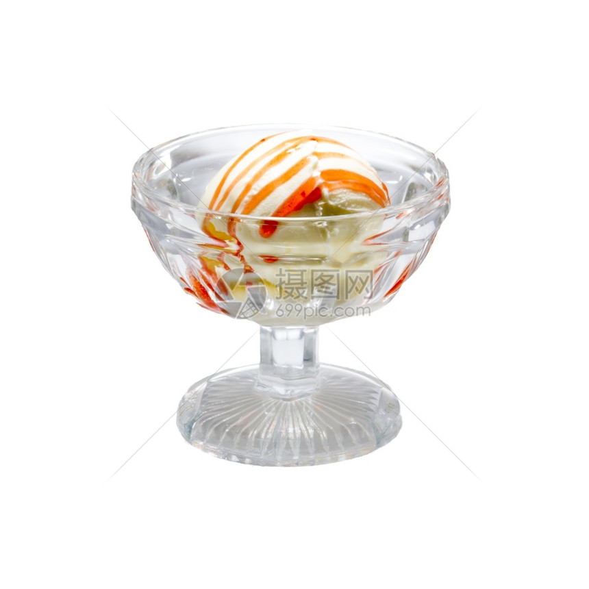杯子胡扯酸的一玻璃面粉中的冰淇淋在杯面上的孤立背景冰淇淋上图片