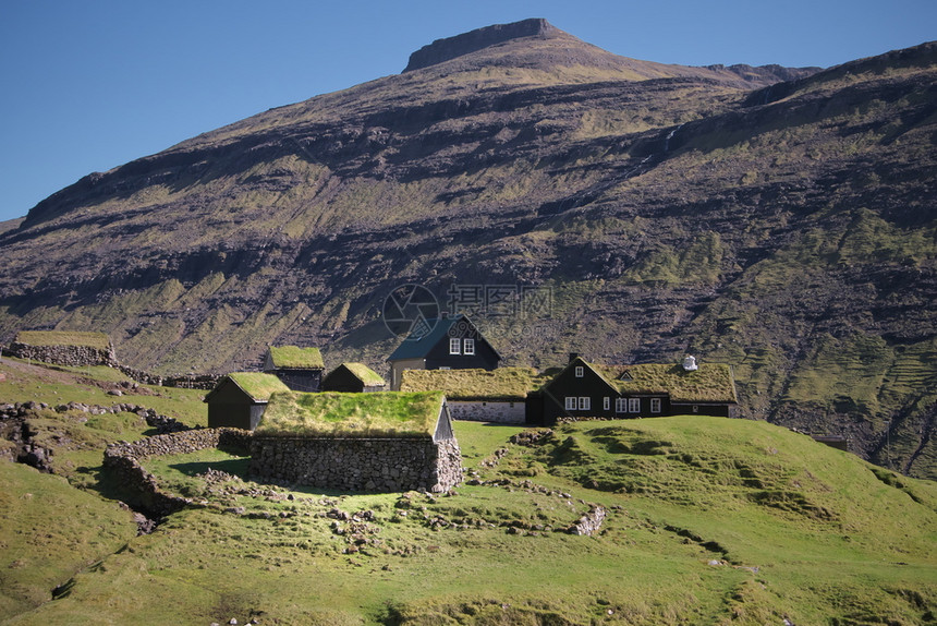难以想象在法罗群岛Streymoy岛Streymoy岛Saksun村的DuvugararKings农场具有历史意义的户外博物馆景图片