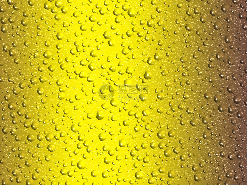金滴玻璃液体金子啤酒水滴黄色气泡灯光图片