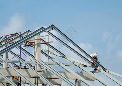 正在建造的房屋蓝领建筑学建筑焊机工人构造焊接房子别墅金属背景图片