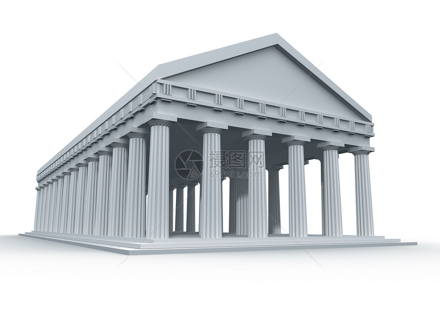 古希腊神庙计算机历史寺庙柱子建筑学插图图片