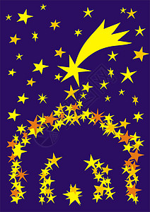 Manger 处理器星星季节性蓝色宗教黄色季节信仰高清图片