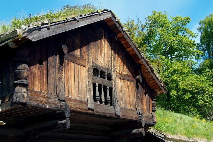 挪威老房子贮存房子日志木头建筑学图片