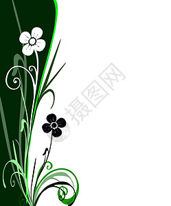 花花设计插图生态绿色背景图片