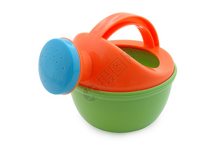 孩子的水壶玩具红色园艺绿色潮红塑料喷壶橙子高清图片