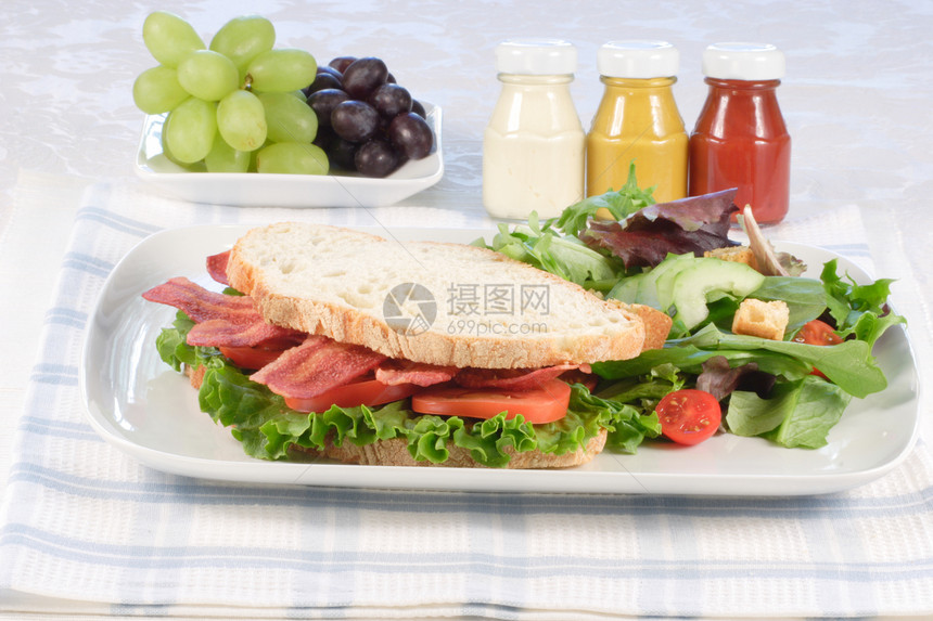 b 1 t 有机三明治早餐食物面包午餐盘子小吃餐厅火腿火鸡营养图片
