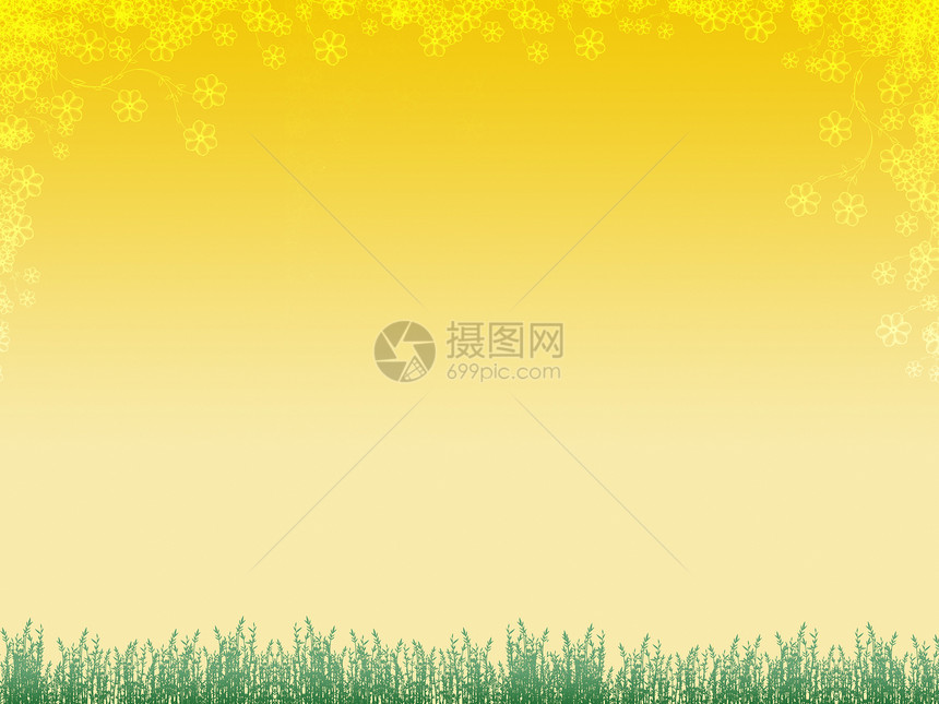 草草和鲜花的背景图片