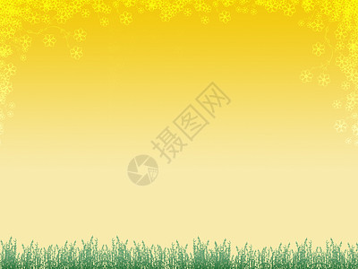 草草和鲜花的背景背景图片