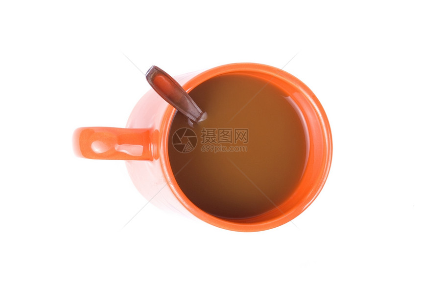 咖啡橙子杯勺图片