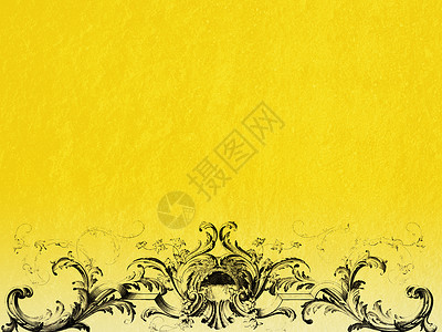 巴洛克背景历史性装饰品墙纸黄色风格古董背景图片