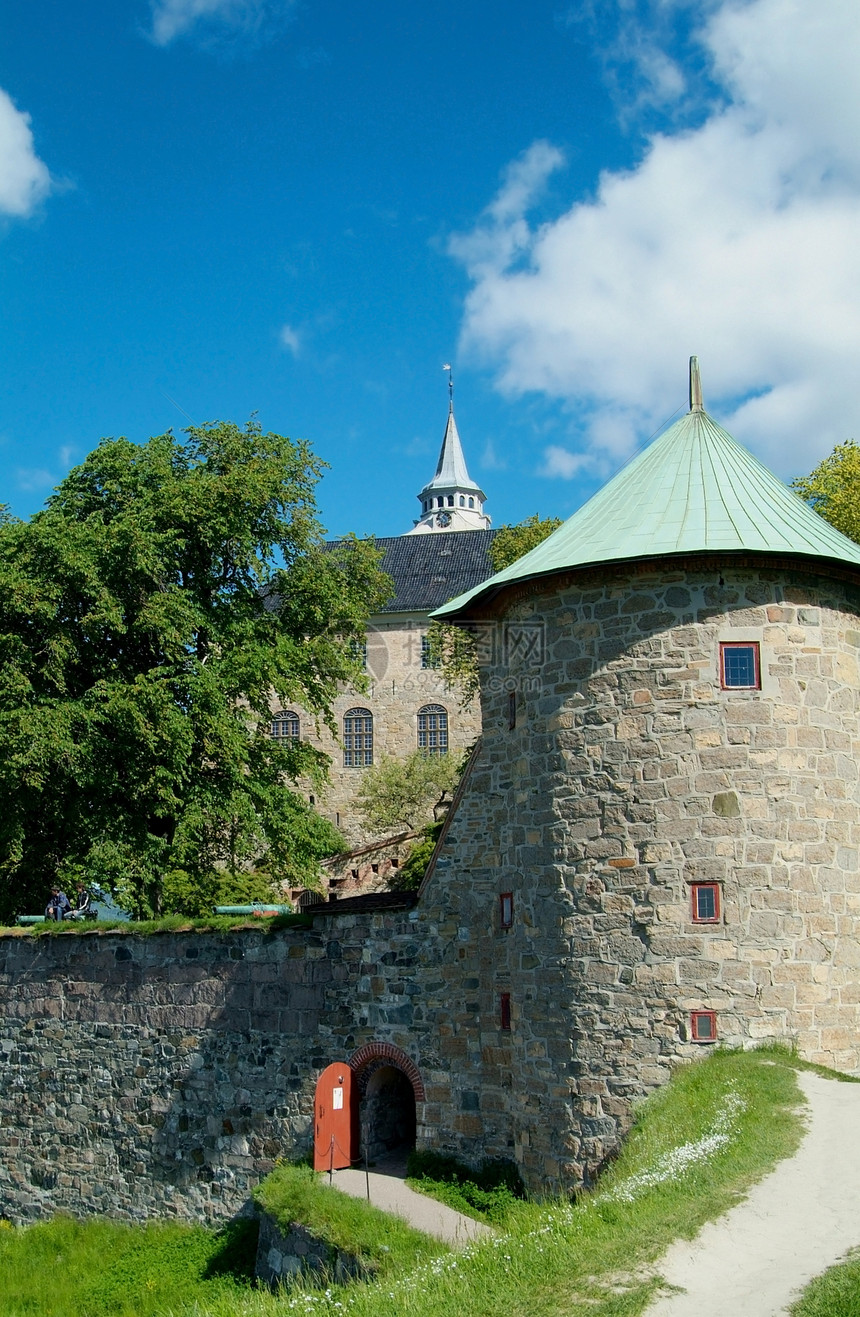 奥斯陆Akershus堡垒建筑学历史性石头城堡建筑图片