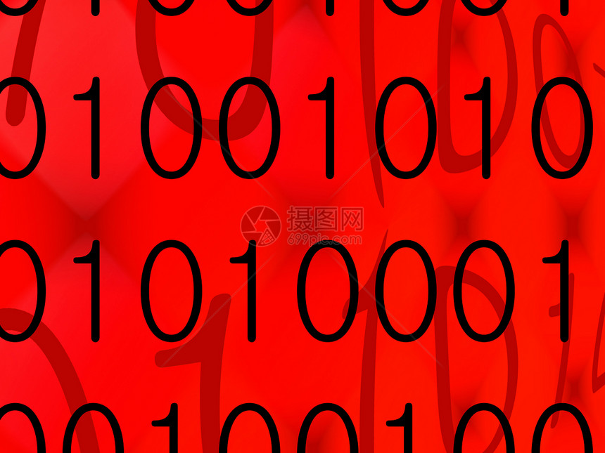 红色背景的二进位数图片