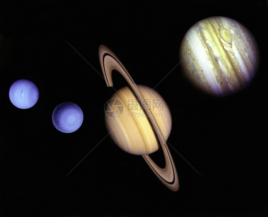 太空中的行星科学太阳系宇宙土星水平照片对象鸟瞰图海王星木星图片
