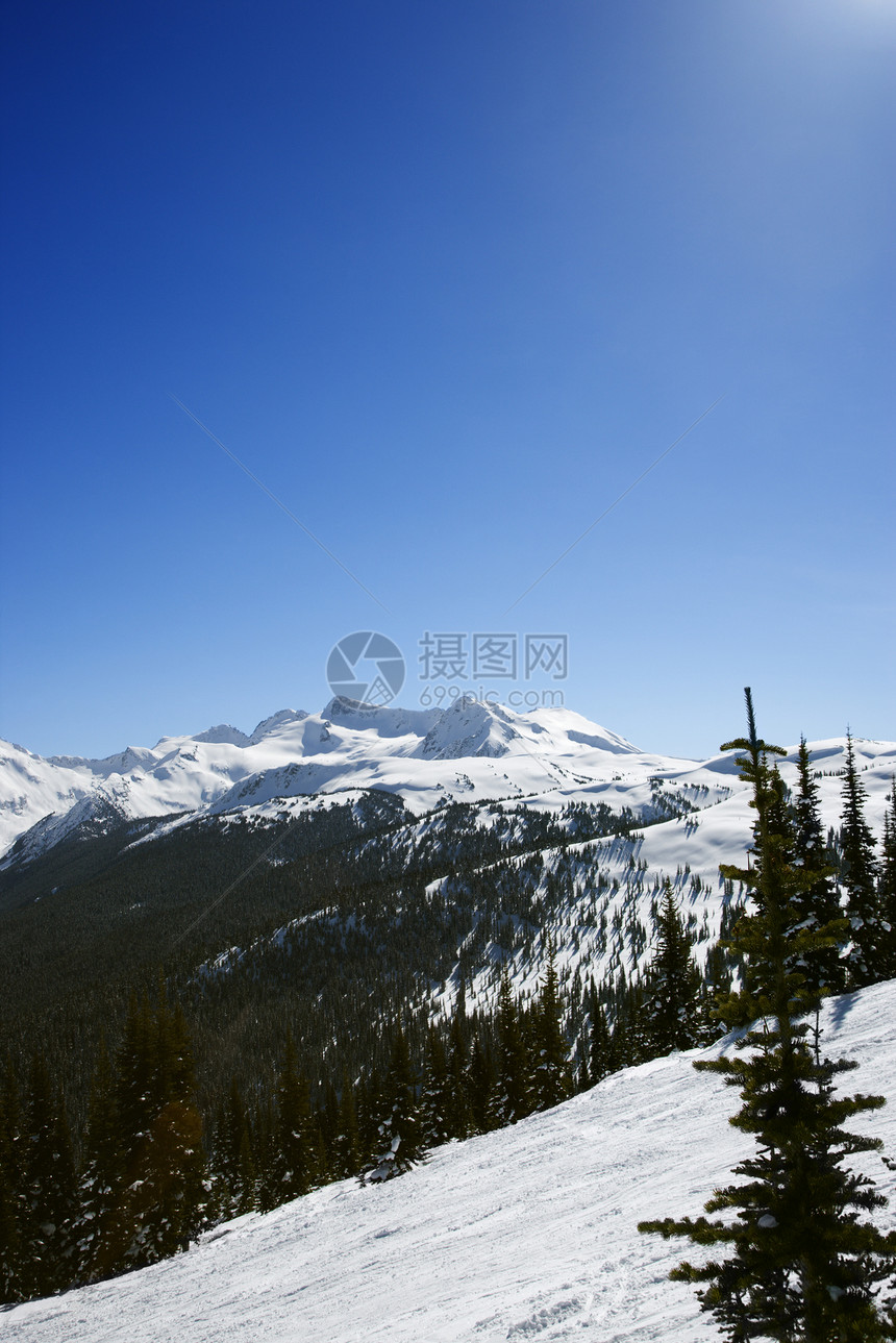 景色滑雪山地景观图片