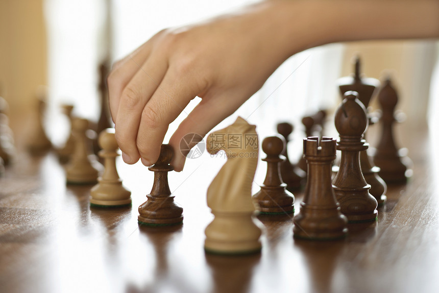 手动象棋一块照片国王典当焦点游戏女王战略骑士棋盘棋子图片