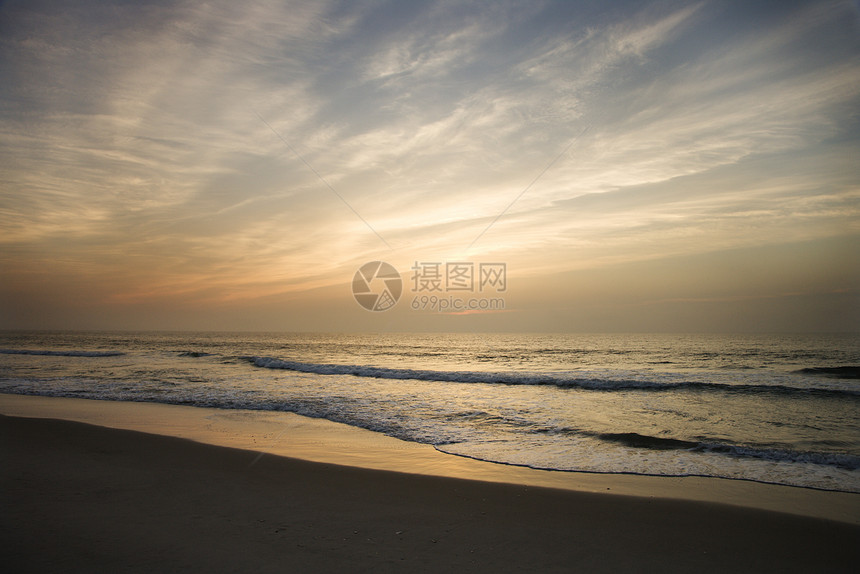 日落时沙滩风景海滩支撑海洋照片海浪海岸波浪图片