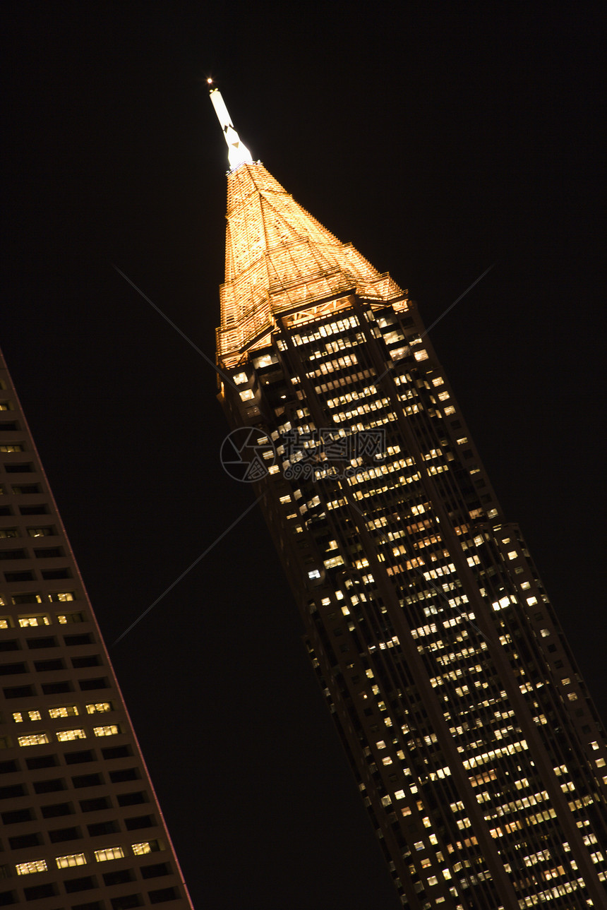 晚上的摩天大楼图片