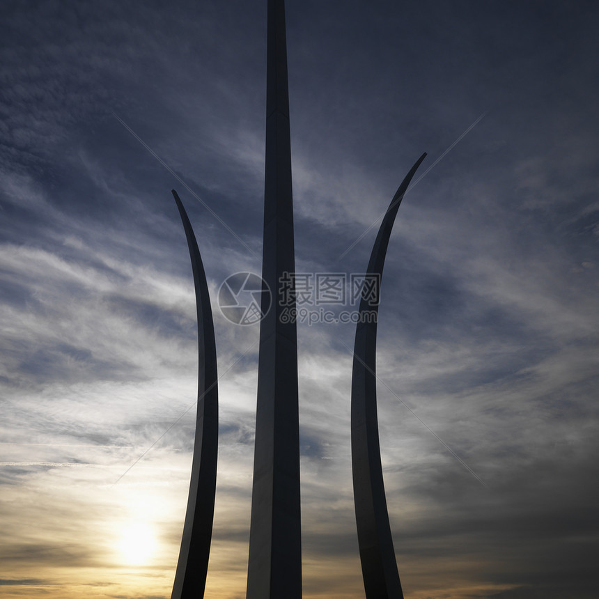空军纪念工程不锈钢照片建筑学日落军事纪念碑对象正方形纪念碑尖塔图片