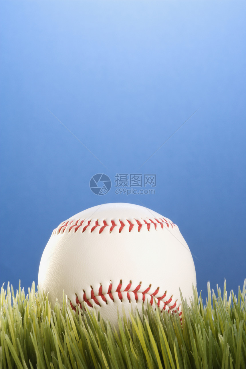 棒球在草地上休息照片运动静物图片