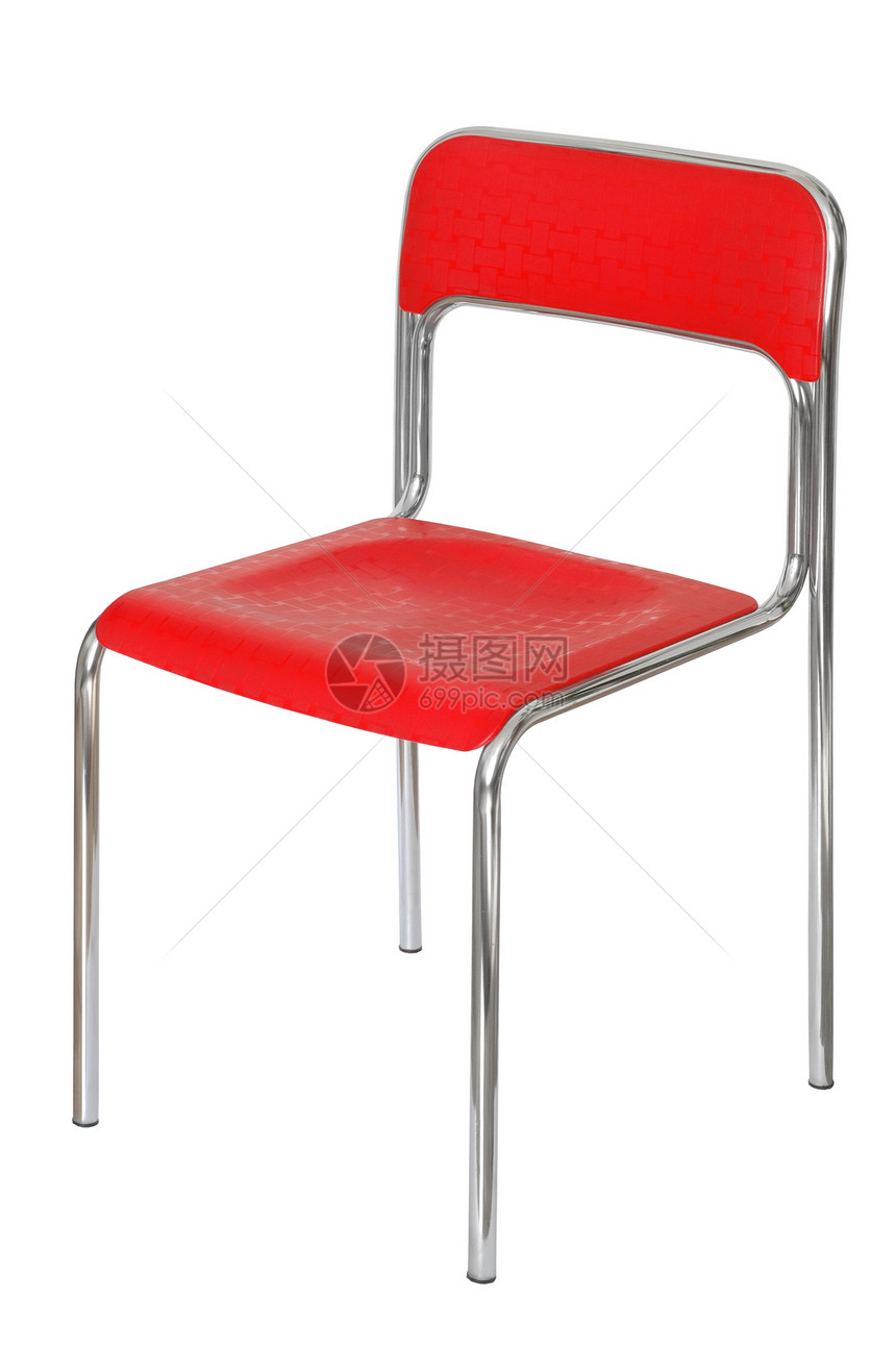 椅子塑料座位金属家具红色图片
