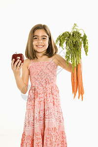 女孩拿着蔬菜背景图片