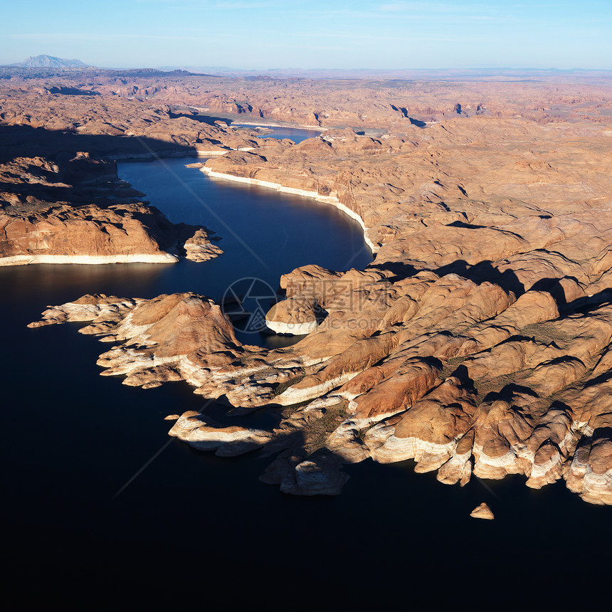 鲍威尔湖航空水平自然资源照片沙漠水库天线视图风景图片