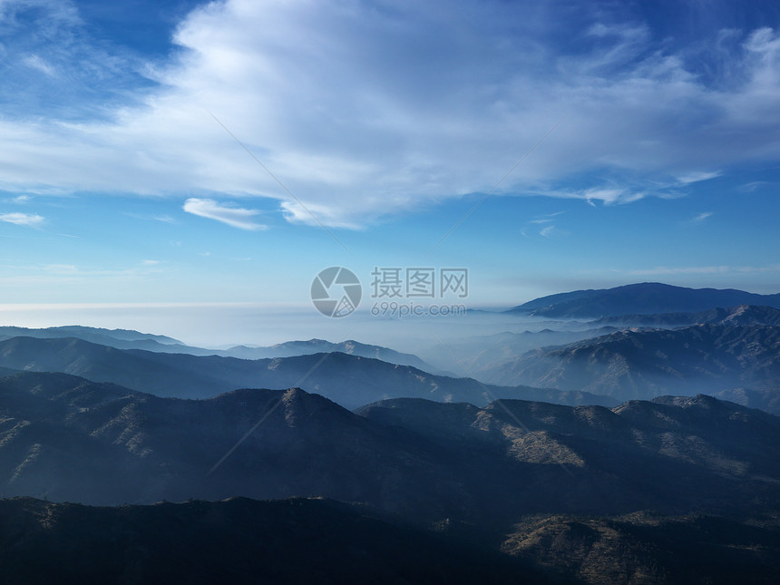 加利福尼亚山脉天线视图风景水平蓝色图片