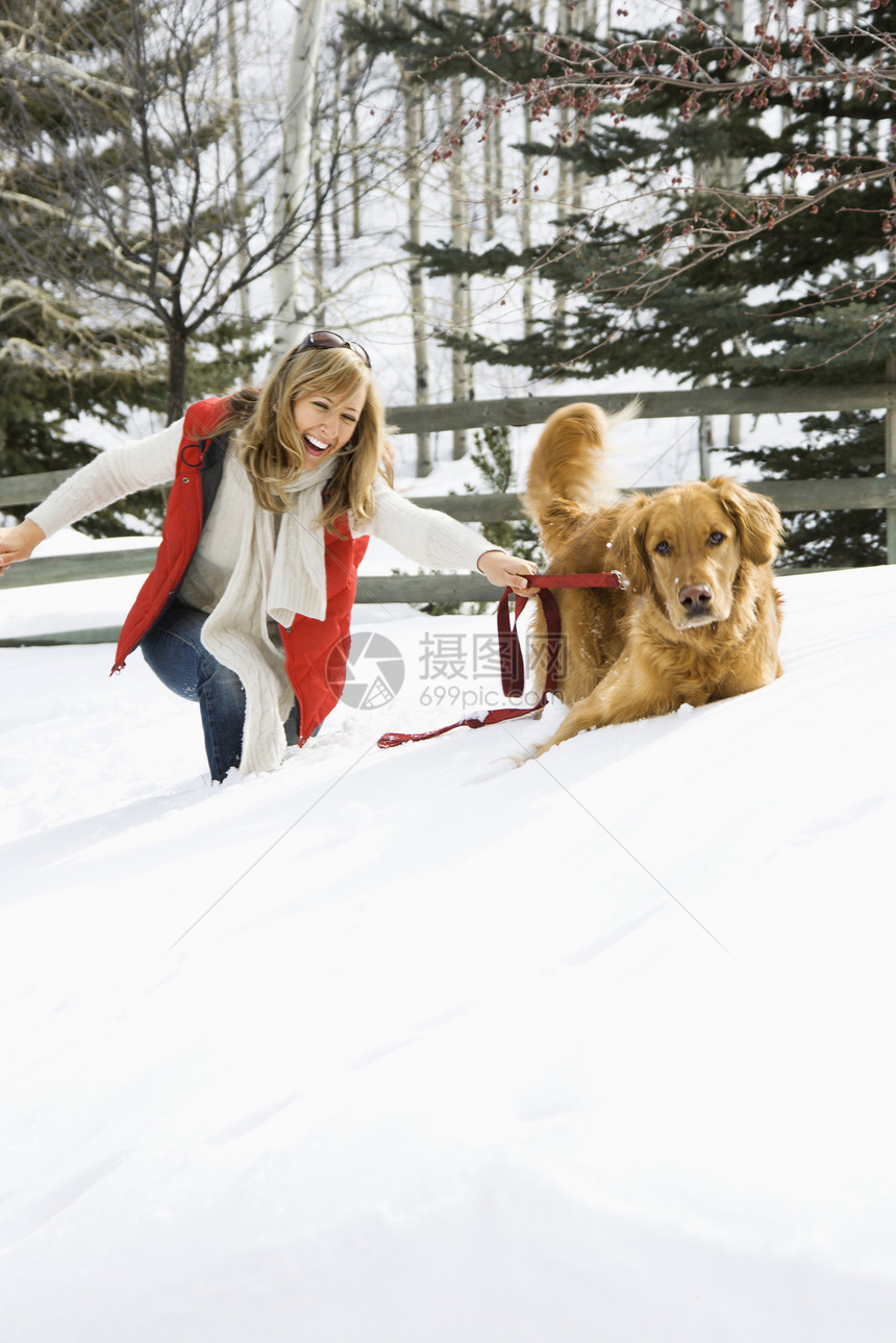 女人玩狗照片猎犬动物朋友家畜家养狗犬类女士外套哺乳动物图片