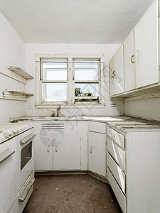 空的脏厨房住宅房子背景图片