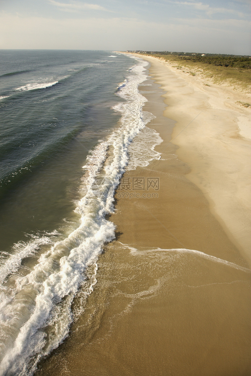 海浪在海滩上坠落鸟瞰图自然界高角度支撑照片海洋海景风景图片