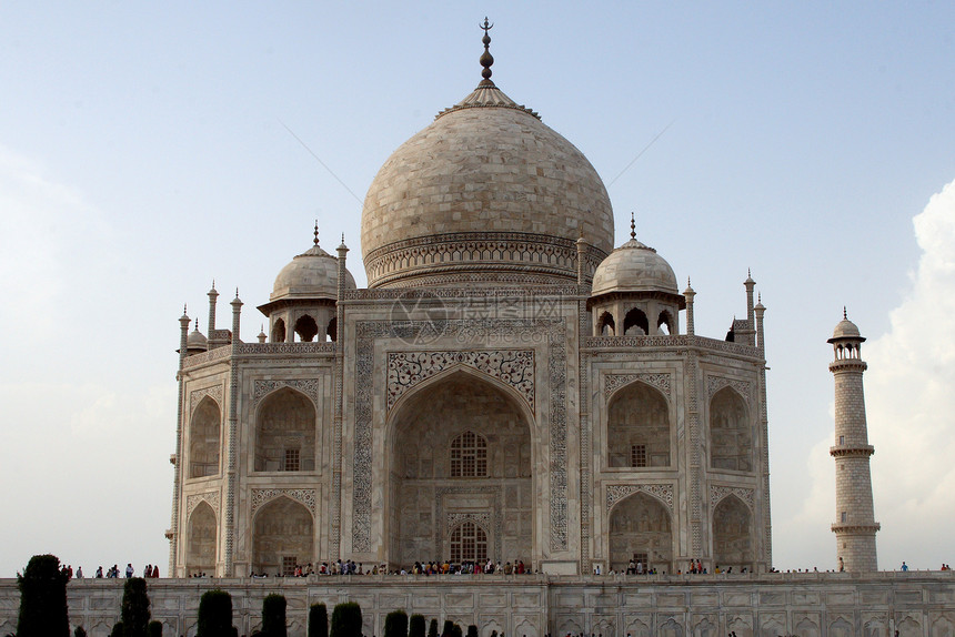 印度阿格拉的Taj Mahal旅行妻子尖塔花园圆顶大理石皇帝图片