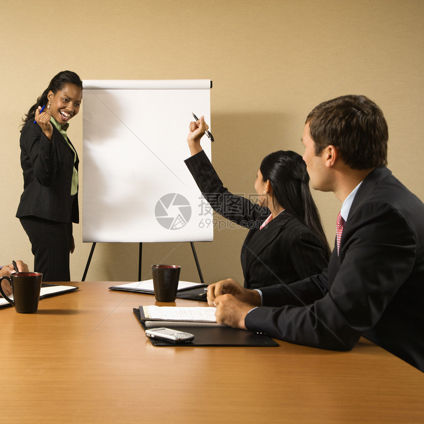 企业团队合作图表女性三个人工作男性人士男人推介会战略商务图片