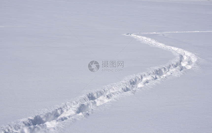 雪上的轨迹图片