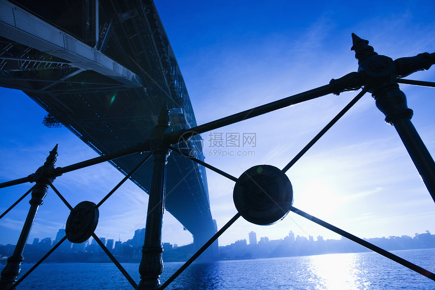 悉尼港桥 澳大利亚地标港口风光建筑学旅游蓝色建筑栏杆照片栅栏图片
